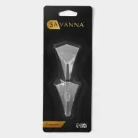 Крючки самоклеящиеся SAVANNA &laquo;Кристалл&raquo;, 2 шт., металл, 4.4&times;3&times;2 см, хромированные
