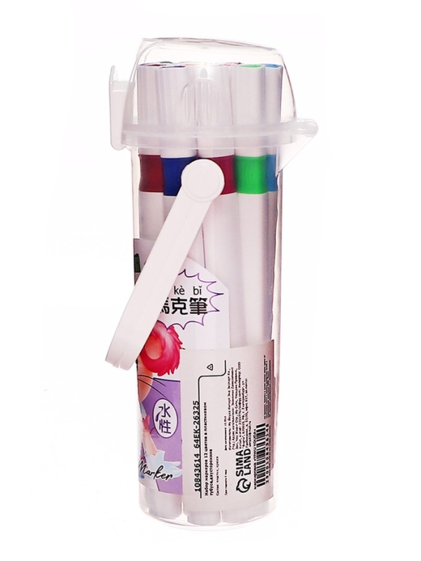 Набор маркеров 12 цветов в пластиковом тубусе,двусторонние