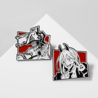 Набор значков (2 шт.) &laquo;Япония&raquo; магические парни, цветной в чёрном металле