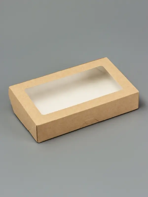 Контейнер навынос, с окном, крафт, МИКС, 20&times;12&times;4 см