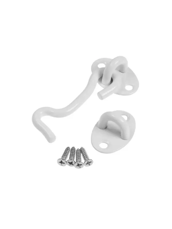 Крючок ветровой LOCKLAND KV001, L=75 мм, нержа, цвет белый, 2 шт