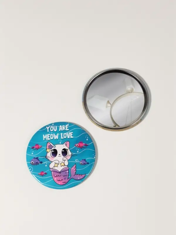 Зеркало карманное &laquo;Которусалка&raquo;, d=7 см, разноцветное