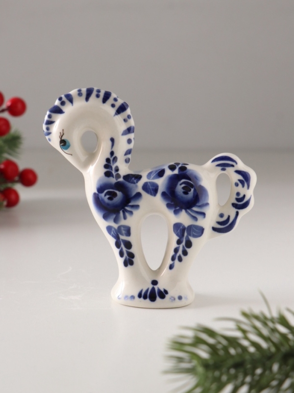 Статуэтка фарфоровая "Лошадь Классика кобальт", /авторская роспись О.Огородниковой/ в. 10 см 1087879