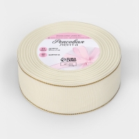 Лента репсовая 40мм*25&plusmn;1ярд(23м&plusmn;1м) золотые нити №008 молочный АУ