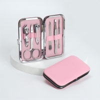 Набор маникюрный «Нежность», 6 предметов, в футляре, цвет розовый Набор маникюрный «Нежность», 6 предметов, в футляре, цвет розовый