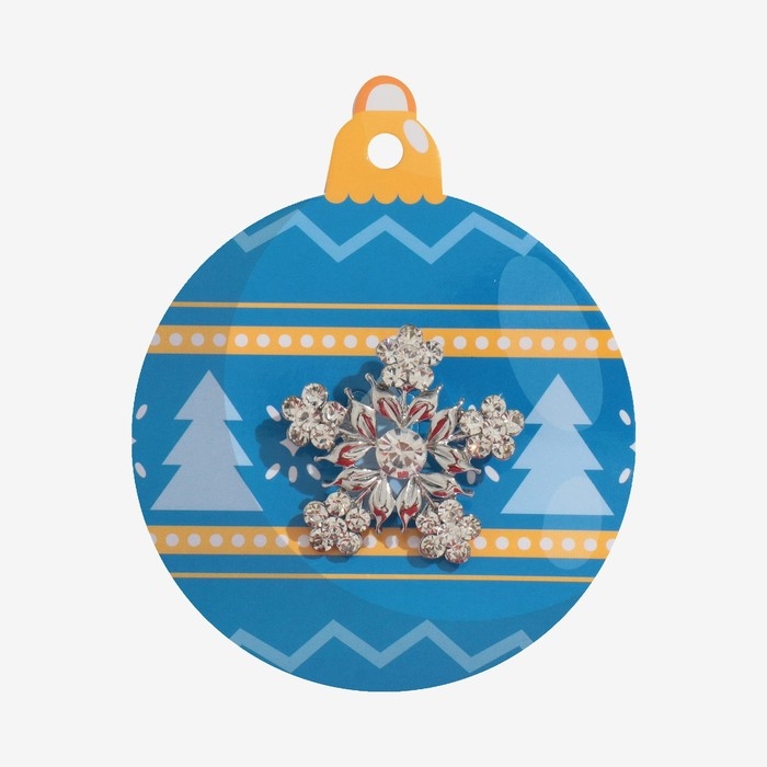 Новый год! Брошь новогодняя "Снежинка" цветочная, цвет белый в серебре