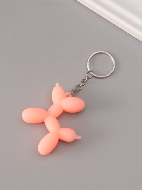 Брелок резина "Воздушный шарик - Собачка" розовый 5х5,5 см