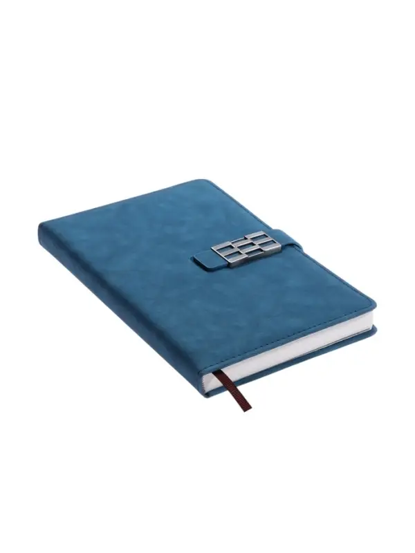 Ежедневник недатированный формат А5, с хлястиком, 112л, линия, пвх, Синий