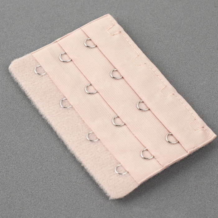 Застёжка-удлинитель для бюстгальтера, 3 ряда 4 крючка, 5 &times; 7,5 см, 3 шт, цвет белый/бежевый/чёрный