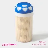 Зубочистки Доляна &laquo;Сердца&raquo;, 190 шт., МИКС