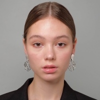 Серьги металл &laquo;Врата&raquo; два овала, цвет серебро