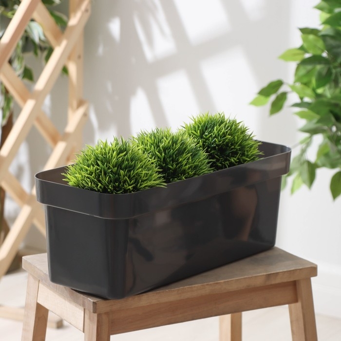 Ящик балконный для цветов «Эко», 40 см, 8 л, цвет темный гранит Ящик балконный для цветов «Эко», 40 см, 8 л, цвет темный гранит