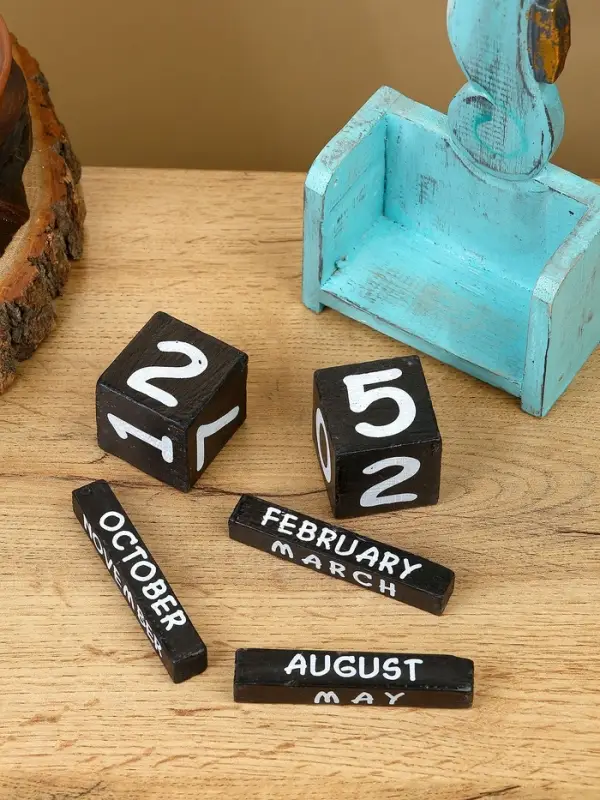 Календарь настольный "Морской конёк" дерево 11х5х19 см, цв. бирюзовый