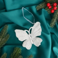 Украшение ёлочное "Морозная бабочка" 10,5х10 см, белый