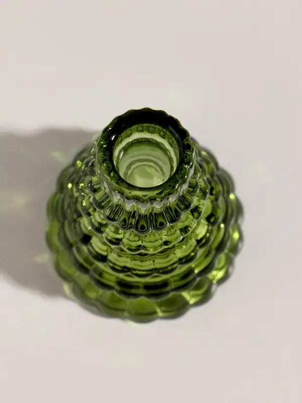 Подсвечник стекло "Ёлочка" зелёный d=2 см 8,5х8,5х13,5 см