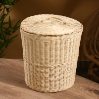 Корзина для белья с крышкой, 35х35х40 см, ротанг