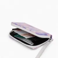 Кошелек жен 07-01-01 Июнь2535 цветы, 12*1,5*9 см, 2 отд+отд/молн, д/карт, сиреневый