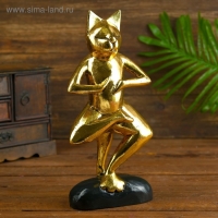 Сувенир дерево "Кот йог" 15х7х35 см