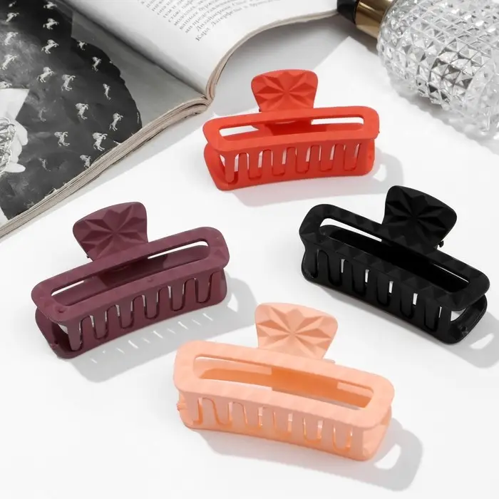 Краб для волос &laquo;Матовый&raquo;, узор прямой, 7.5 см, микс