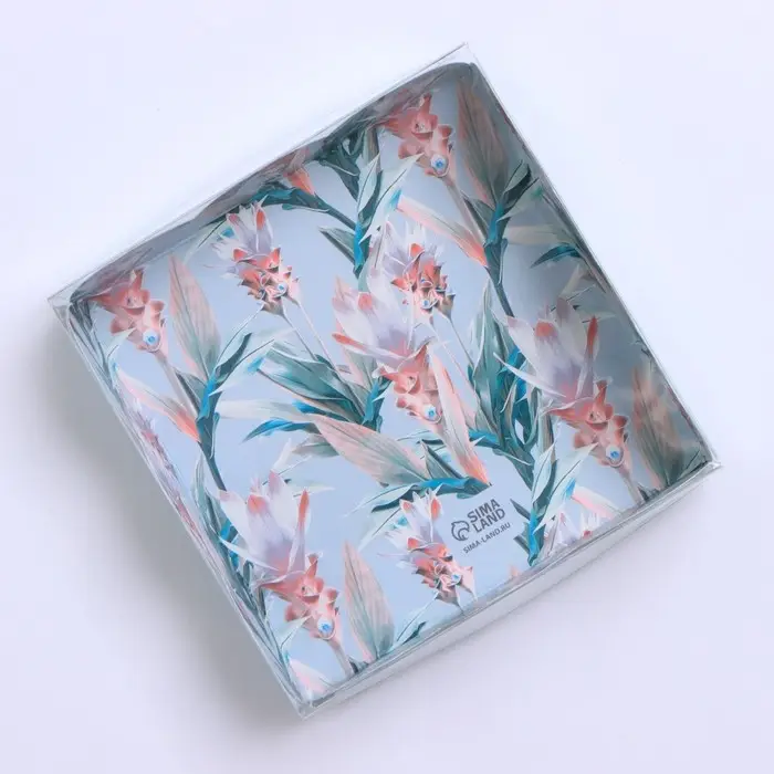 Коробка для печенья, кондитерская упаковка с пластиковой крышкой, Make your life sweet, 10.5 х 10.5 х 3 см