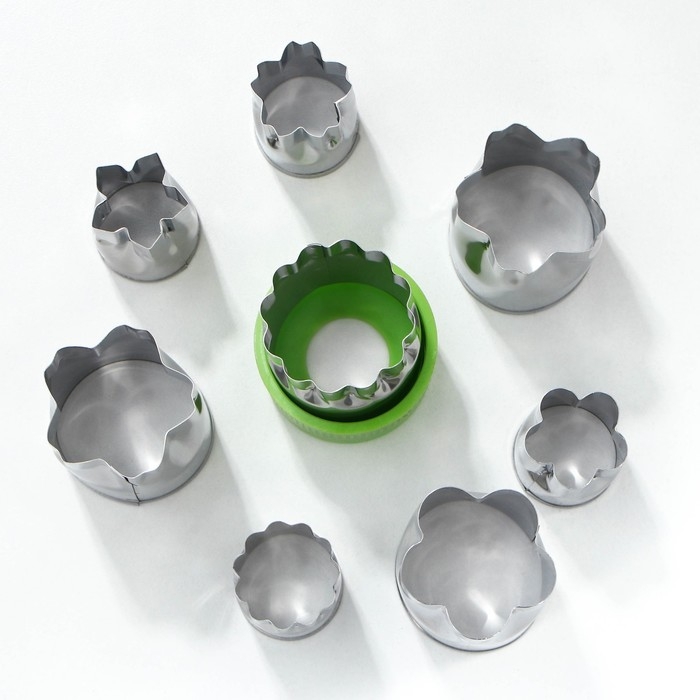 Набор овощерезок &laquo;Вкус&raquo;, 8 предметов, зелёный