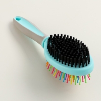 Двусторонняя щётка - расческа с волнистыми зубьями, средняя, 6 х 19 см, мятная