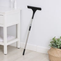 Окномойка с насадкой из микрофибры Raccoon, гибкая, стальная телескопическая ручка, 28&times;2,5&times;80(117) см, цвет чёрный