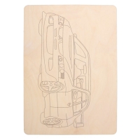 Набор досок для выжигания &laquo;Машинки&raquo; 5 шт. формат А4, 3 мм