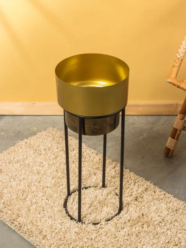 Кашпо на подставке "Золото Скифов" железо 27х27х63,5 см