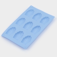 Форма для выпечки Доляна &laquo;Подводный мир. Ракушка&raquo;, силикон, 28&times;17&times;2 см, 9 ячеек (6,7&times;4,5&times;1,3 см), цвет голубой