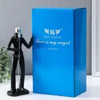 Сувенир полистоун "Вокалист" чёрный с серебром 6,5х10х26,5 см