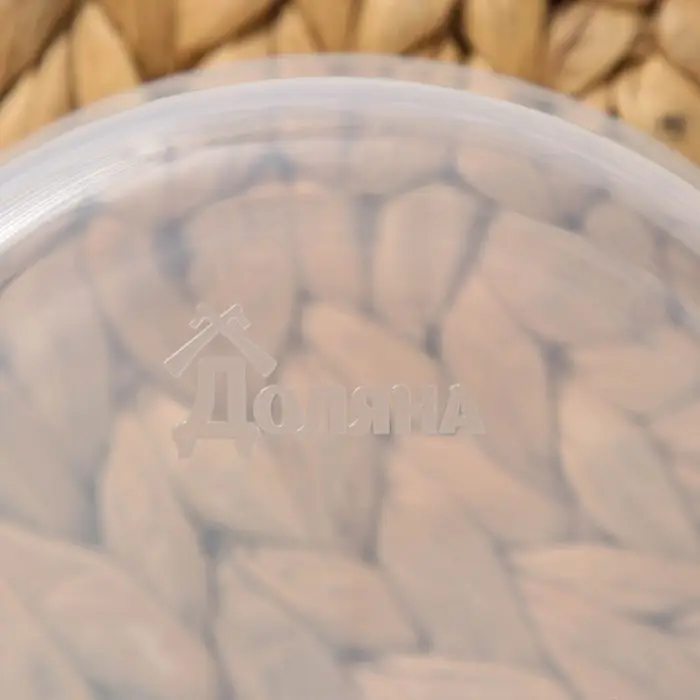 Контейнер круглый Доляна, пищевой, 500 мл, прозрачный, крышка зелёная