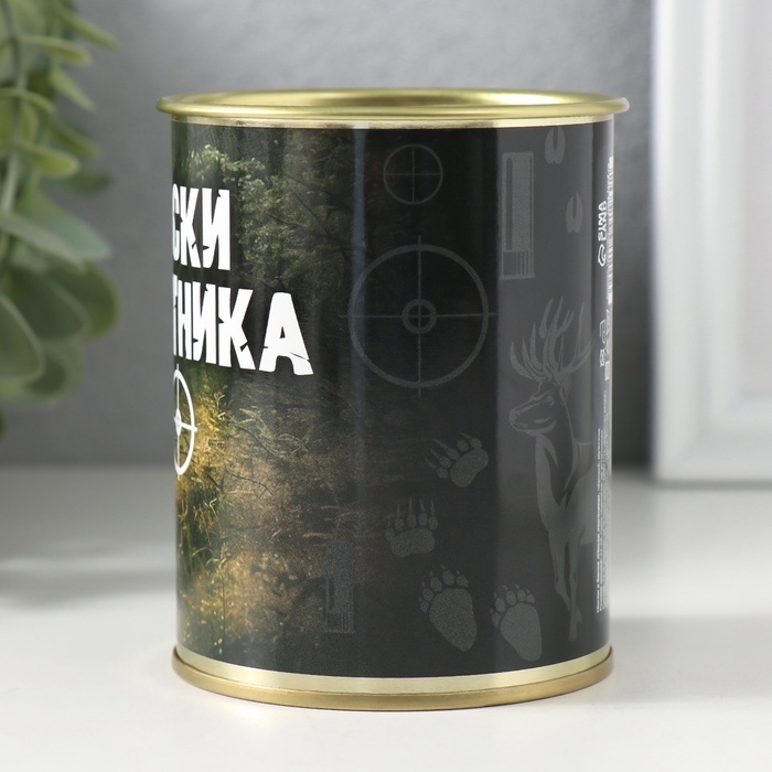Подарочные носки в банке «Охотника», (внутри носки мужские, цвет чёрный) Подарочные носки в банке «Охотника», (внутри носки мужские, цвет чёрный)