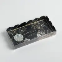 Коробка для кондитерских изделий с PVC крышкой &laquo;Снежинка&raquo;, 10.5 х 21 х 3 см