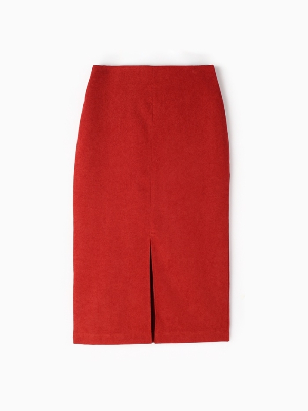 Юбка с разрезом женская, MINAKU, цвет кирпичный, размер 42