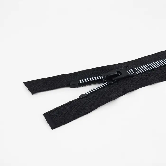 Молния &laquo;Трактор&raquo;, №8, разъёмная, замок автомат, 60 см, чёрная, белая