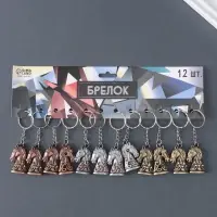 Брелок металл "Конь" узоры и стразы МИКС 3,5х2,5х0,8 см