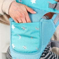 Рюкзак-кенгуру, хипсит для малыша &laquo;Звезды&raquo;, от 3 до 20 кг., цвет бирюзовый