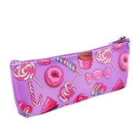 Пенал школьный на молнии Сладости Фиолетовый Пенал школьный на молнии Сладости Фиолетовый