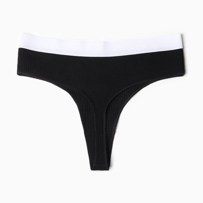 Трусы бразилиана MINAKU рубчик размер 40-42, цвет чёрный