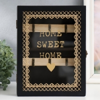 Ключница дерево 6 крючков "Дом, милый дом" чёрная 20х5,5х26 см Ключница дерево 6 крючков "Дом, милый дом" чёрная 20х5,5х26 см
