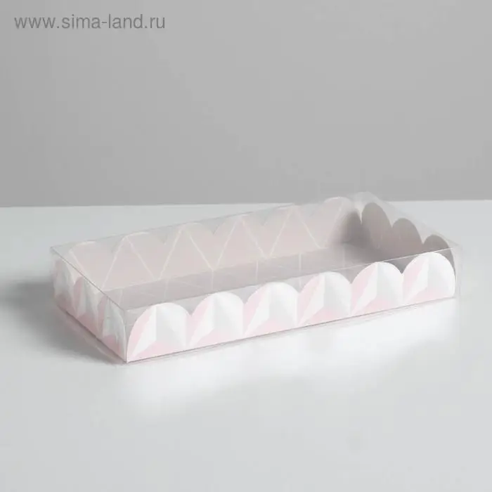 Коробка для печенья, кондитерская упаковка с PVC крышкой, &laquo;Тебе&raquo;, 21 х 10.5 х 3 см