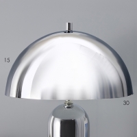 Настольная лампа с абажуром RISALUX &laquo;Челси&raquo; модерн, Е27, 3 Вт, хром, 29&times;29&times;49 см