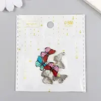 Декор для творчества металл "Яркая бабочка" эмаль МИКС 1,4х1,9 см