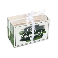 Коробка для капкейка &laquo;23 февраля&raquo;, 16 х 8 х 10 см