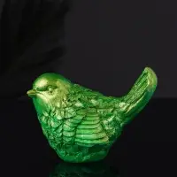 Фигура "Птичка №3 9х6х5 см, зеленый с позолотой