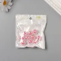 Бусина для творчества акрил "Белые бабочки" ярко-розовый 1,6х1,6х1,6 см