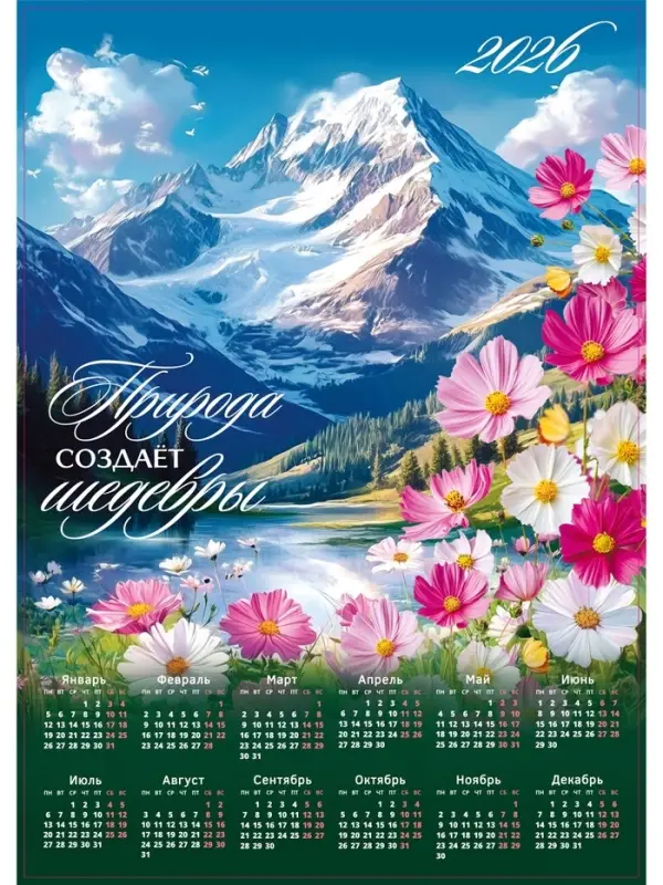 Календарь 2026 &laquo;Природа лучший художник&raquo;, А2