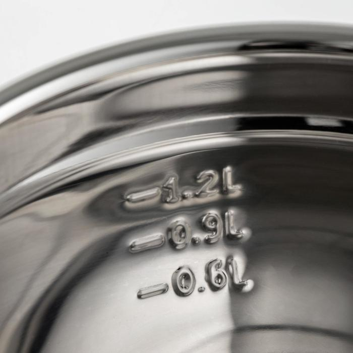 Миска из нержавеющей стали с мерной шкалой, 1,2 л, 20&times;10,2 см, толщина 0,6 мм