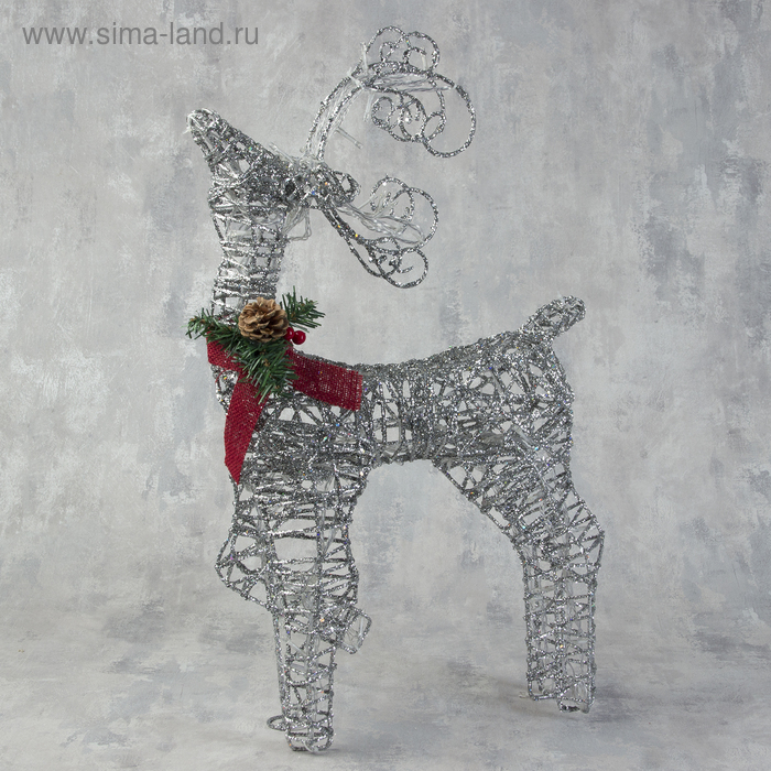 Светодиодная фигура &laquo;Олень&raquo;, 30 &times; 60 &times; 12 см, металл, 220 В, свечение белое